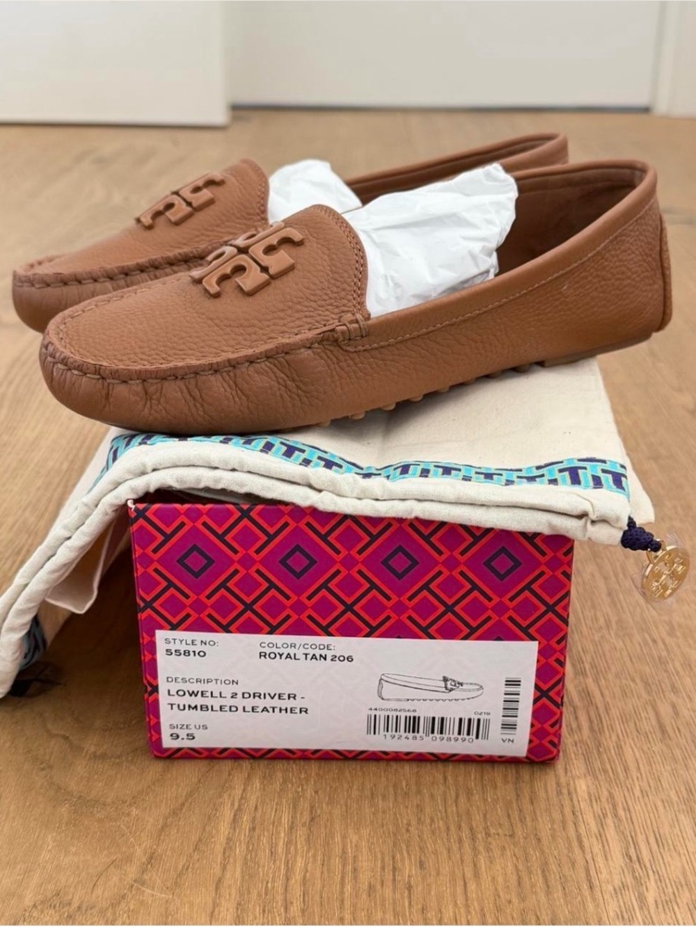 Tory Burch Lowell 2 Driver Tumbled Leather Loafer - Picture 3 of 5
